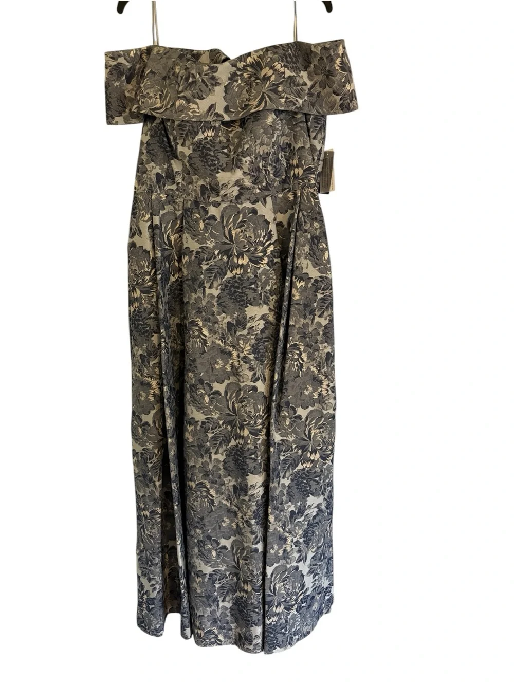 Alex Evenings Jaquard Short Sleeve Off Shoulder Gown NWT - Picture 7 of 15